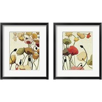 Framed 'Pavots Ondule 2 Piece Framed Art Print Set' border=