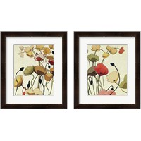 Framed 'Pavots Ondule 2 Piece Framed Art Print Set' border=