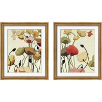 Framed 'Pavots Ondule 2 Piece Framed Art Print Set' border=