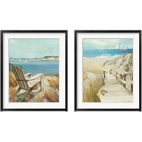Framed 'Seascape 2 Piece Framed Art Print Set' border=