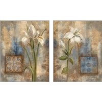 Framed 'Flower and Tile 2 Piece Art Print Set' border=
