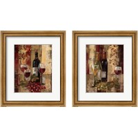 Framed 'Graffiti and Wine 2 Piece Framed Art Print Set' border=