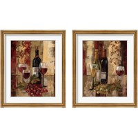 Framed 'Graffiti and Wine 2 Piece Framed Art Print Set' border=