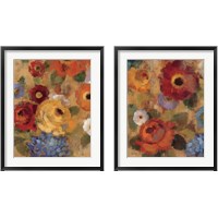 Framed Jacquard Floral 2 Piece Framed Art Print Set