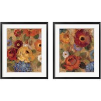 Framed Jacquard Floral 2 Piece Framed Art Print Set