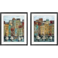 Framed 'Old Town Port 2 Piece Framed Art Print Set' border=