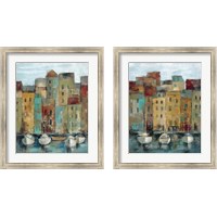 Framed 'Old Town Port 2 Piece Framed Art Print Set' border=