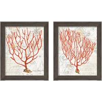 Framed 'Textured Coral 2 Piece Framed Art Print Set' border=