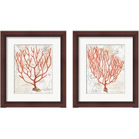 Framed 'Textured Coral 2 Piece Framed Art Print Set' border=