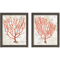 Framed 'Textured Coral 2 Piece Framed Art Print Set' border=