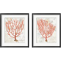 Framed 'Textured Coral 2 Piece Framed Art Print Set' border=