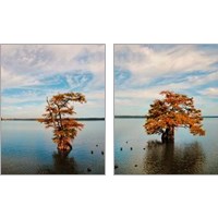 Framed 'Cypress in Autumn 2 Piece Art Print Set' border=