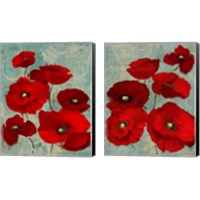 Framed 'Kindle's Poppies 2 Piece Canvas Print Set' border=