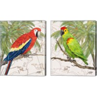 Framed 'Another Bird in Paradise 2 Piece Canvas Print Set' border=
