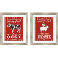 Framed 'Red Farmers Market 2 Piece Framed Art Print Set' border=