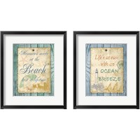 Framed 'Beach Notes 2 Piece Framed Art Print Set' border=