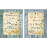 Framed 'Beach Notes 2 Piece Art Print Set' border=
