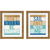 Framed 'Beachscape Inspiration 2 Piece Framed Art Print Set' border=