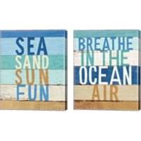 Framed 'Beachscape Inspiration 2 Piece Canvas Print Set' border=