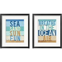 Framed 'Beachscape Inspiration 2 Piece Framed Art Print Set' border=