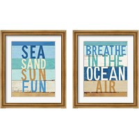 Framed 'Beachscape Inspiration 2 Piece Framed Art Print Set' border=