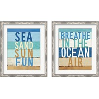 Framed 'Beachscape Inspiration 2 Piece Framed Art Print Set' border=