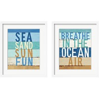 Framed 'Beachscape Inspiration 2 Piece Framed Art Print Set' border=