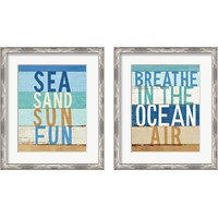 Framed 'Beachscape Inspiration 2 Piece Framed Art Print Set' border=