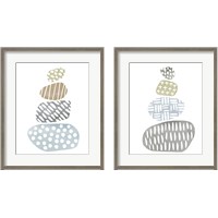 Framed 'River Stones 2 Piece Framed Art Print Set' border=