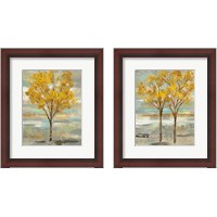 Framed 'Golden Tree and Fog 2 Piece Framed Art Print Set' border=