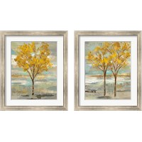 Framed Golden Tree and Fog 2 Piece Framed Art Print Set
