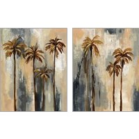 Framed 'Palm Trees 2 Piece Art Print Set' border=