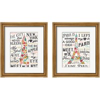 Framed 'Travel Blossoms 2 Piece Framed Art Print Set' border=