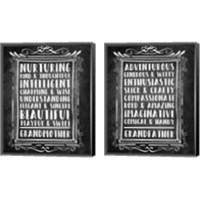 Framed Grandparents - Chalkboard 2 Piece Canvas Print Set