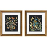 Framed 'Butterfly Bouquet on Black 2 Piece Framed Art Print Set' border=