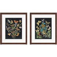 Framed 'Butterfly Bouquet on Black 2 Piece Framed Art Print Set' border=