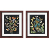 Framed 'Butterfly Bouquet on Black 2 Piece Framed Art Print Set' border=