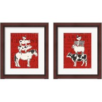 Framed 'Red Farmers Market 2 Piece Framed Art Print Set' border=