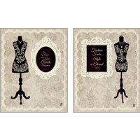 Framed 'Chic Dress Form 2 Piece Art Print Set' border=