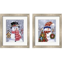 Framed 'Snowman 2 Piece Framed Art Print Set' border=