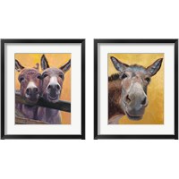 Framed 'Adorable Donkey 2 Piece Framed Art Print Set' border=