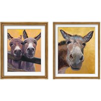 Framed 'Adorable Donkey 2 Piece Framed Art Print Set' border=