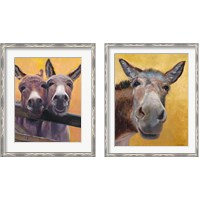 Framed 'Adorable Donkey 2 Piece Framed Art Print Set' border=