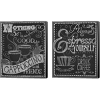 Framed 'Coffee Chalkboard 2 Piece Canvas Print Set' border=