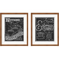 Framed 'Coffee Chalkboard 2 Piece Framed Art Print Set' border=