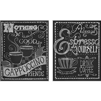 Framed 'Coffee Chalkboard 2 Piece Art Print Set' border=