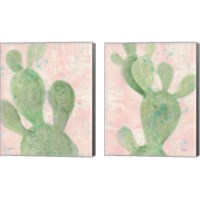 Framed 'Cactus Panel 2 Piece Canvas Print Set' border=