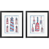 Framed Coastal Americana Shiplap 2 Piece Framed Art Print Set