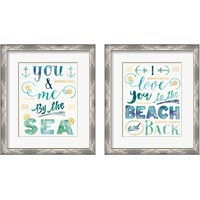 Framed 'Coastal Words 2 Piece Framed Art Print Set' border=