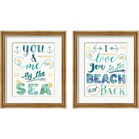 Framed Coastal Words 2 Piece Framed Art Print Set